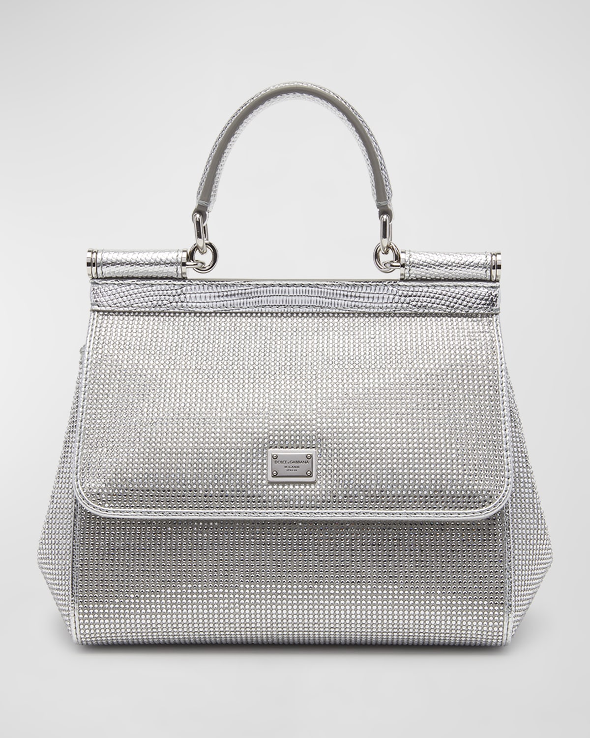 Sicily Crystal-Embellished Top-Handle Bag