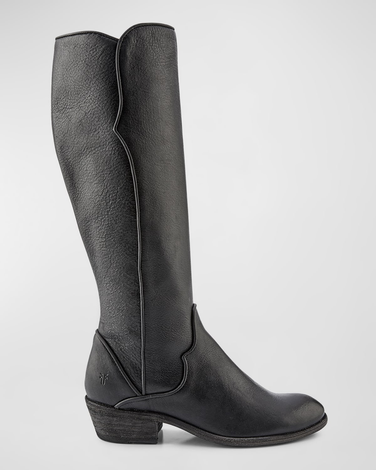 Frye Carson Piping Knee High Boot In Black
