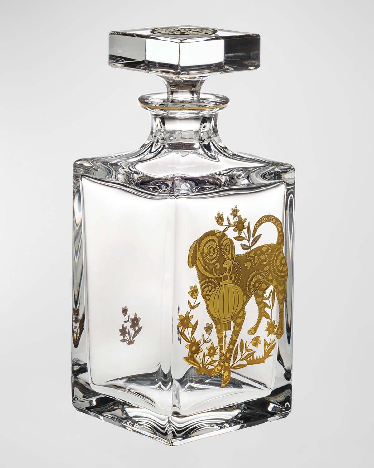 Vista Alegre Whiskey Decanter With Golden Dog