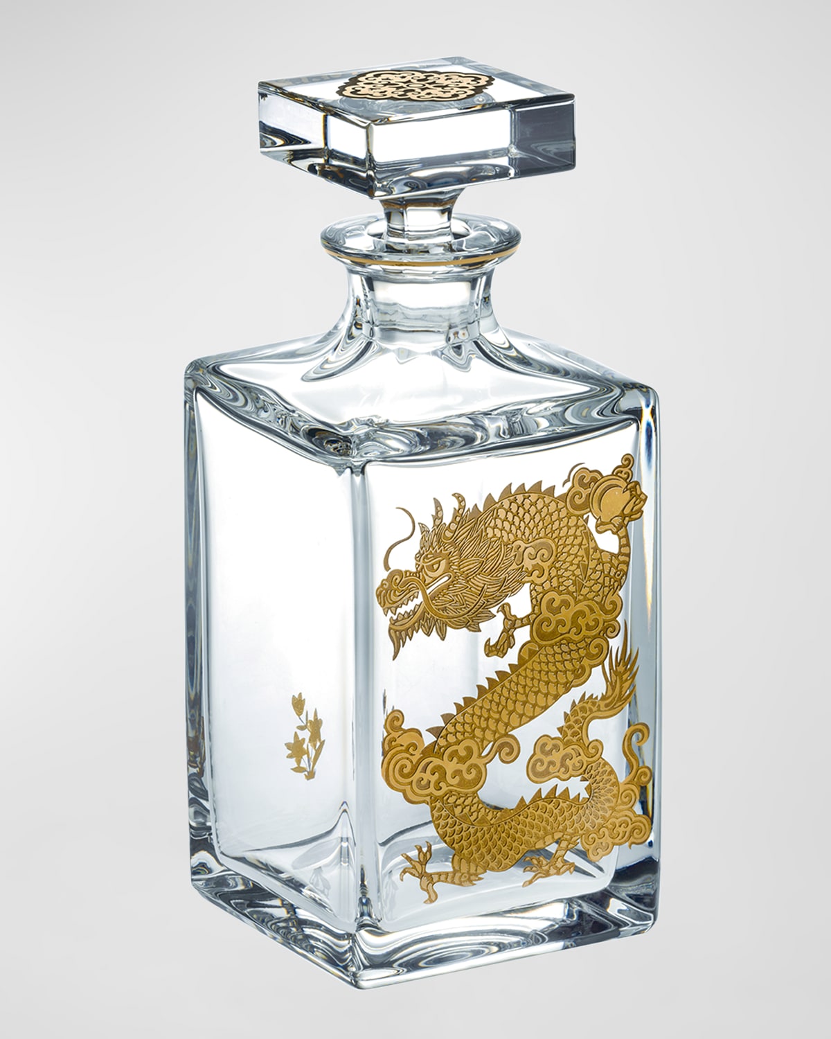 Vista Alegre Whiskey Decanter With Golden Dragon