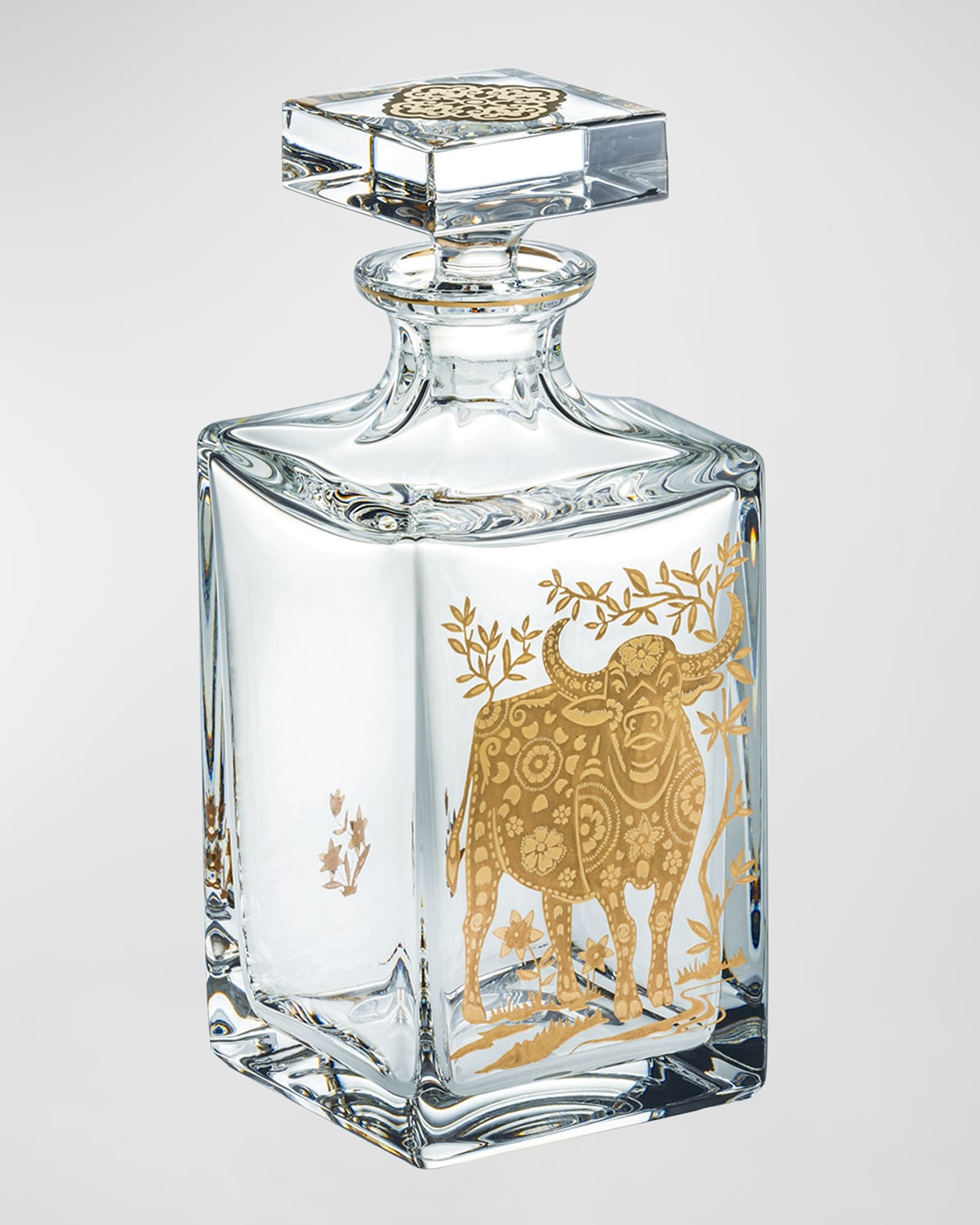 Vista Alegre Whiskey Decanter With Golden Ox