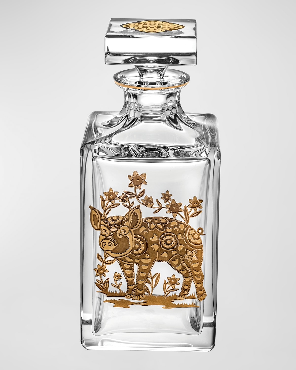 Vista Alegre Golden Pig Whiskey Decanter