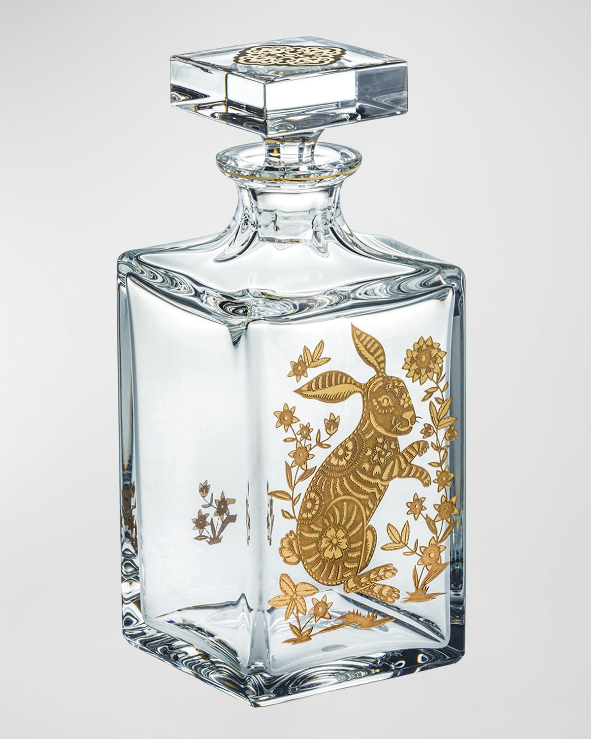 VISTA ALEGRE WHISKEY DECANTER WITH GOLDEN RABBIT