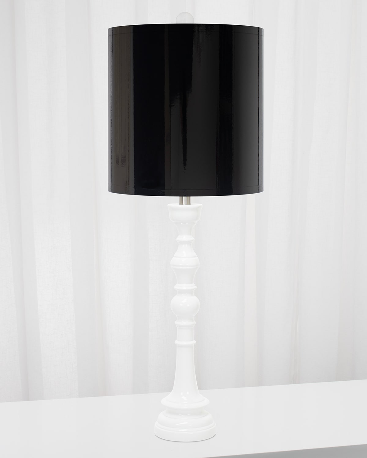 Shop Couture Lamps White Spindle Lamp In White/black