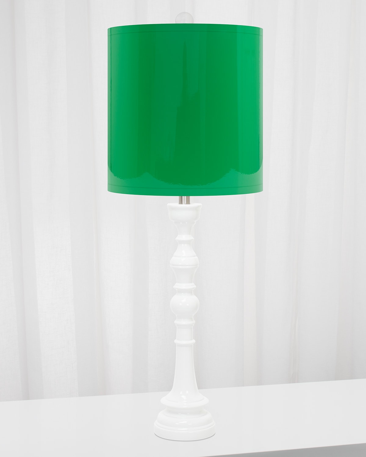 Shop Couture Lamps White Spindle Lamp In White/green