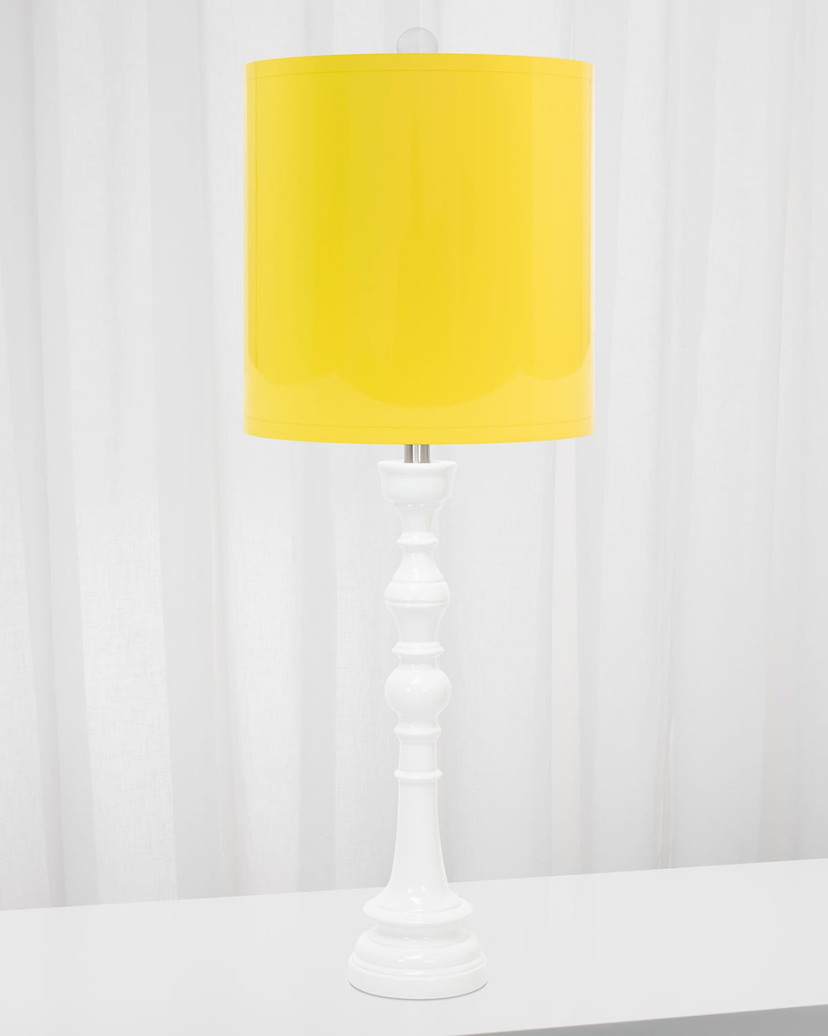 Shop Couture Lamps White Spindle Lamp In White/yellow