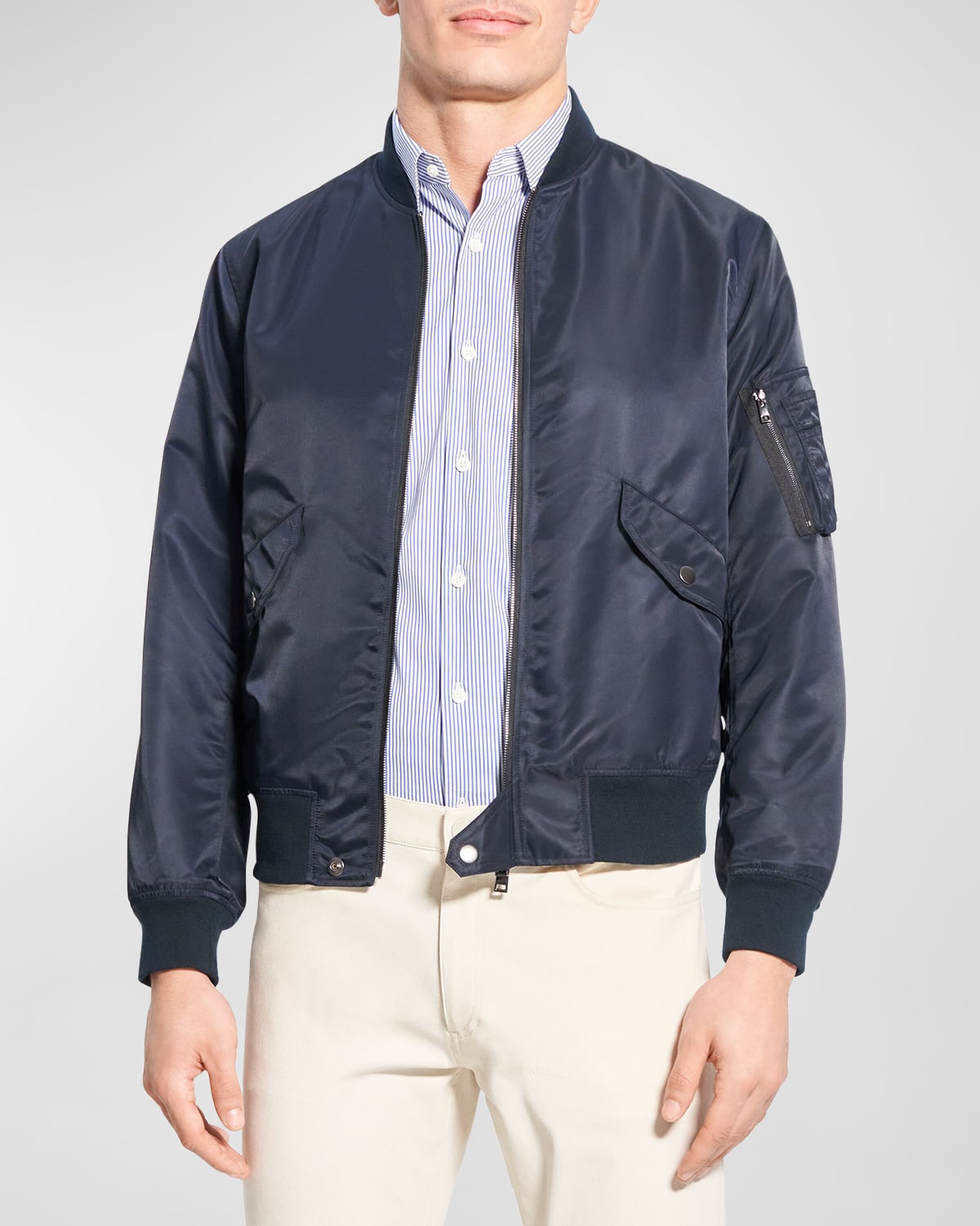 Theory Flight Bomber Jacket In Baltic