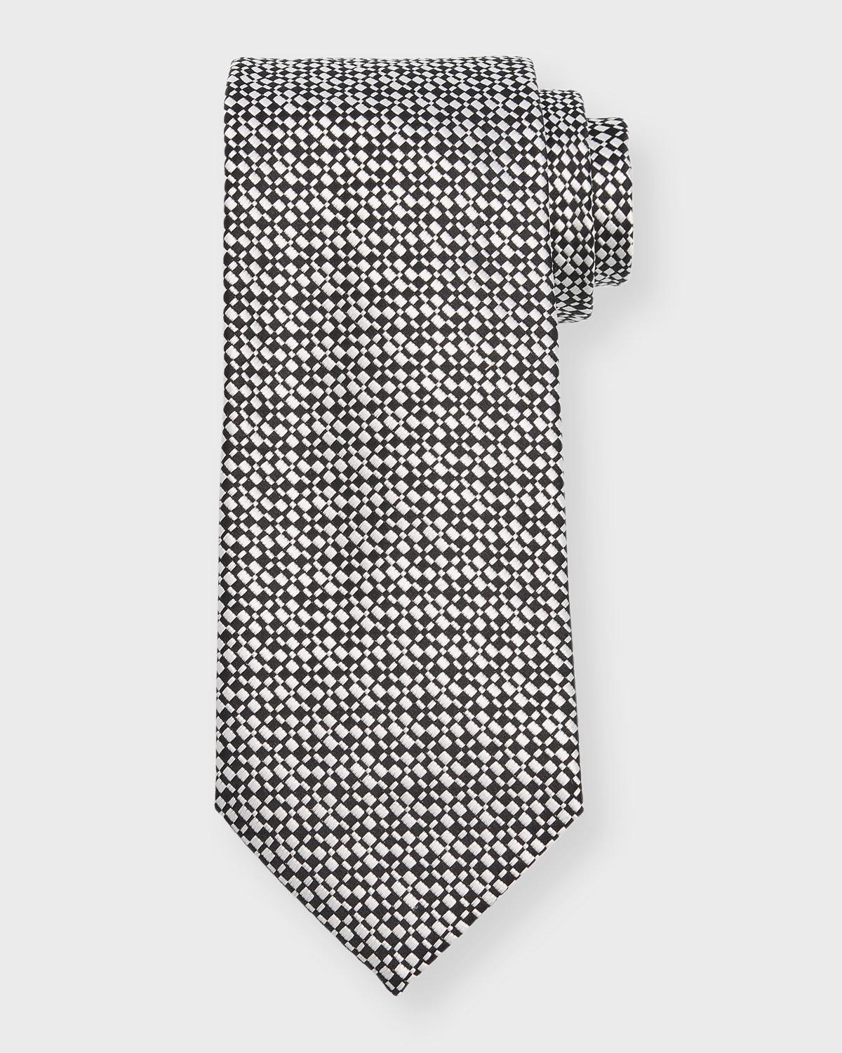 Charvet Men's Textured Bicolor Silk Tie In Black