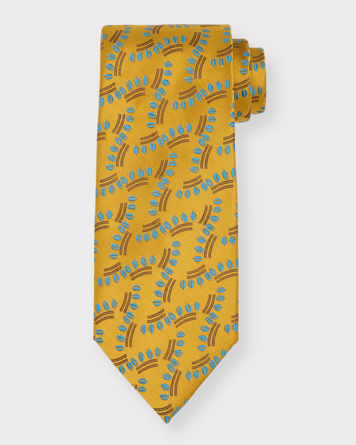 Charvet Men's Vine Jacquard Silk Tie In Yellow