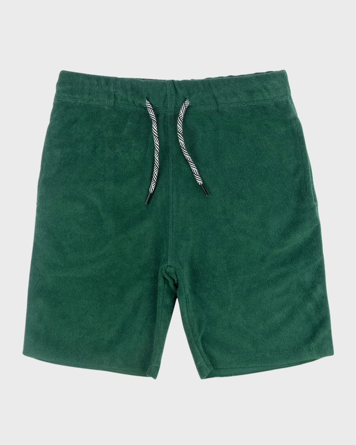 Appaman Kids' Velour Drawstring Shorts In Forest