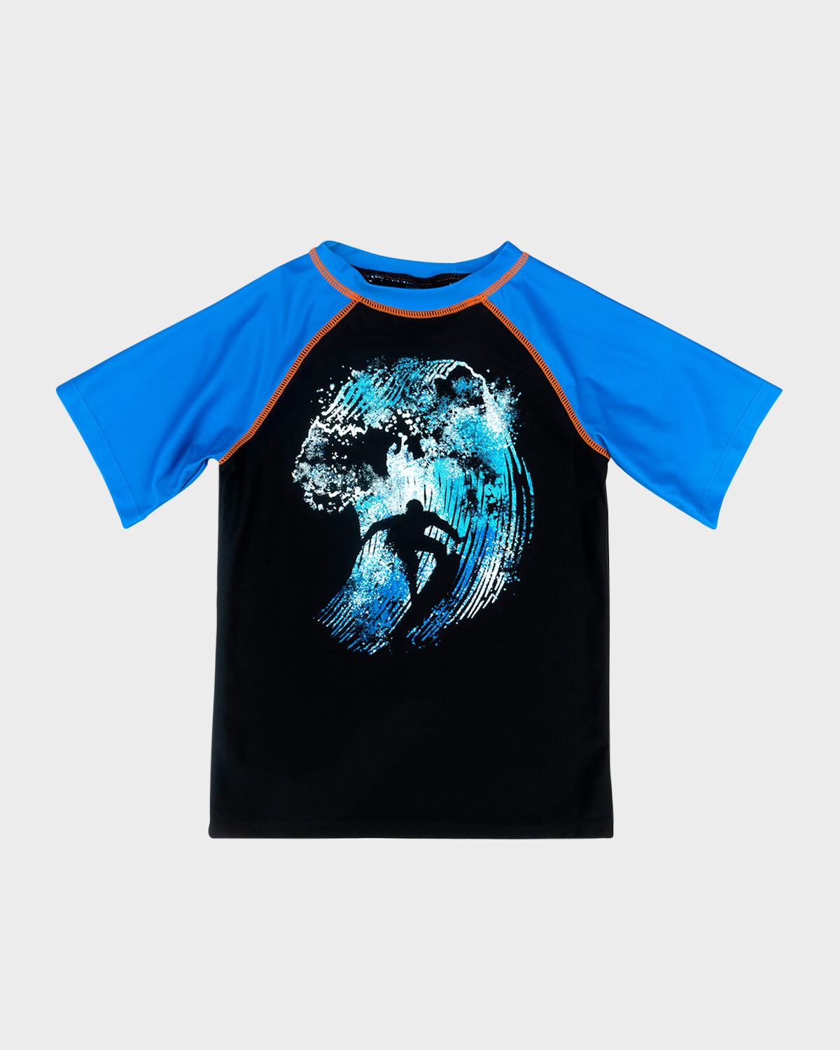 Appaman Kids' Boy's Wave Graphic Rashguard Swim Top In Blue