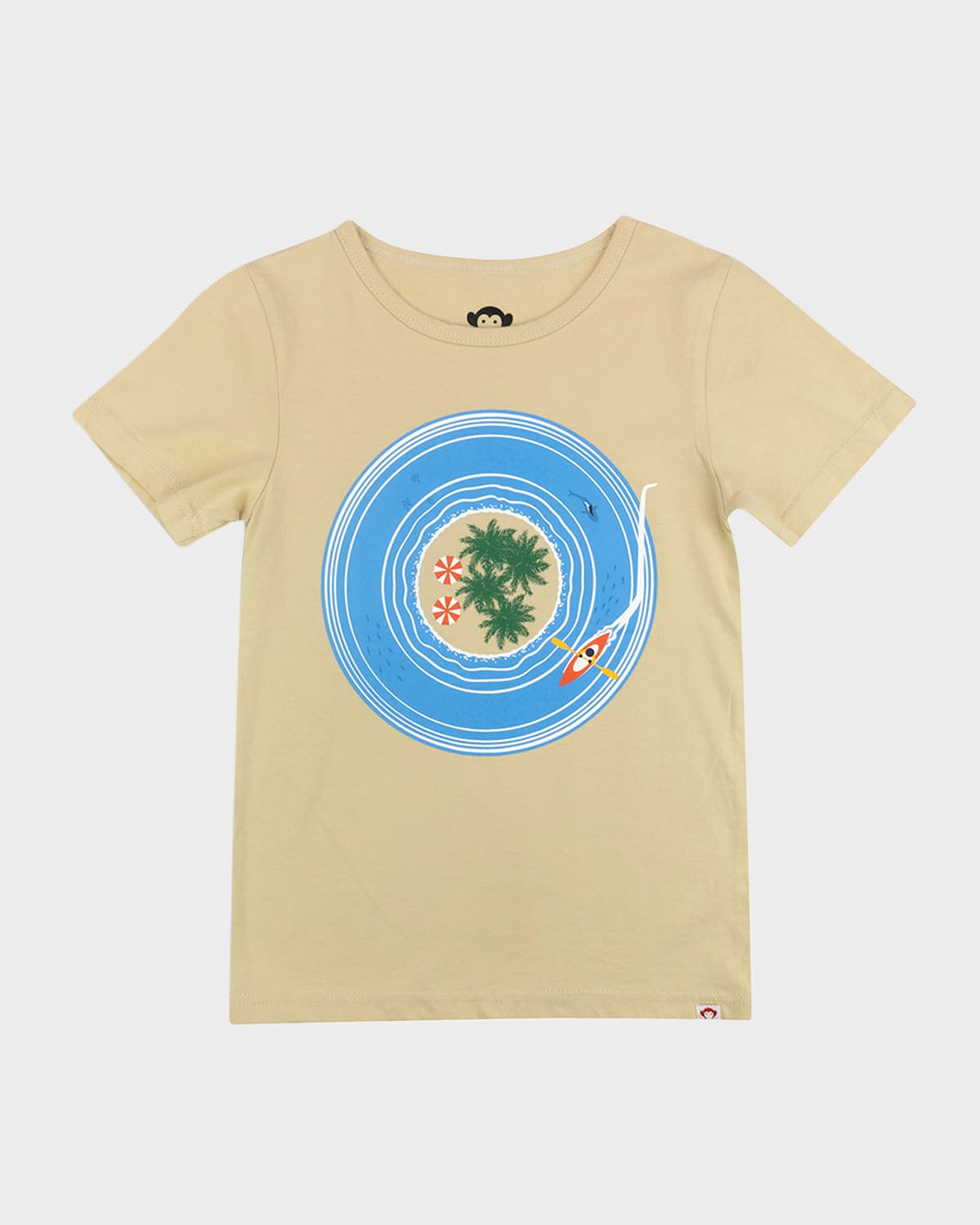Appaman Kids' Boy's Island Vinyl Graphic T-shirt In Sand