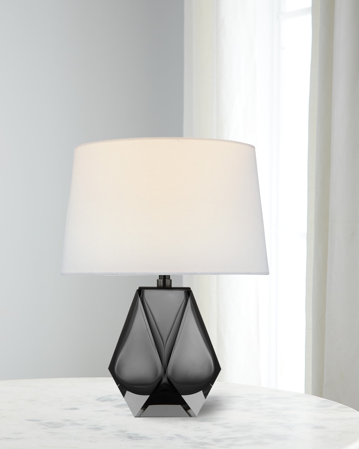 Shop Visual Comfort Signature Gemma Small Table Lamp By Chapman & Myers - 16.5" In Gray