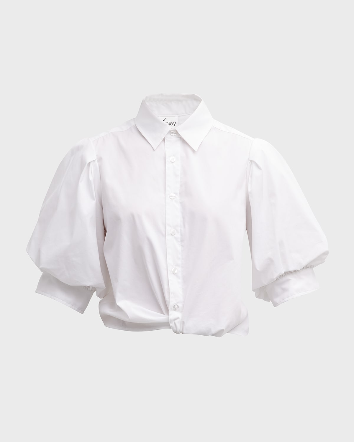 Bomba Button-Down Twist-Front Poplin Shirt