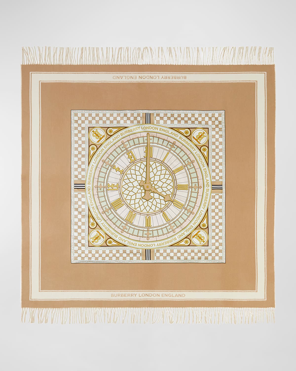 Burberry Clock Cashmere-blend Blanket In Neutral