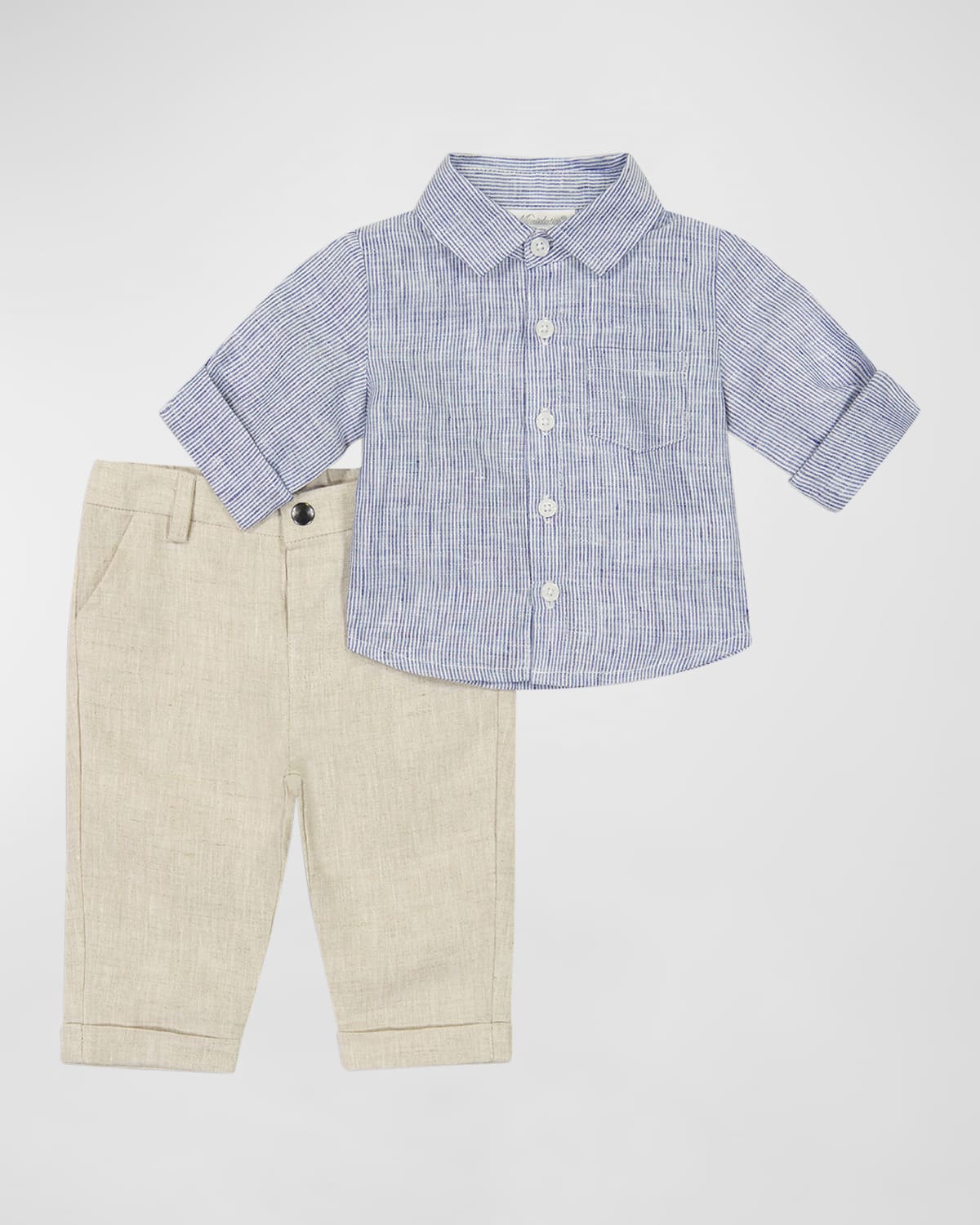 Miniclasix Kids' Boy's Shirt & Pants Set In Blue