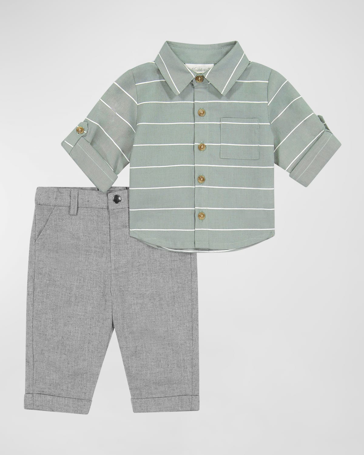 Boy's Woven Shirt & Pants Set, Size 3M-12M