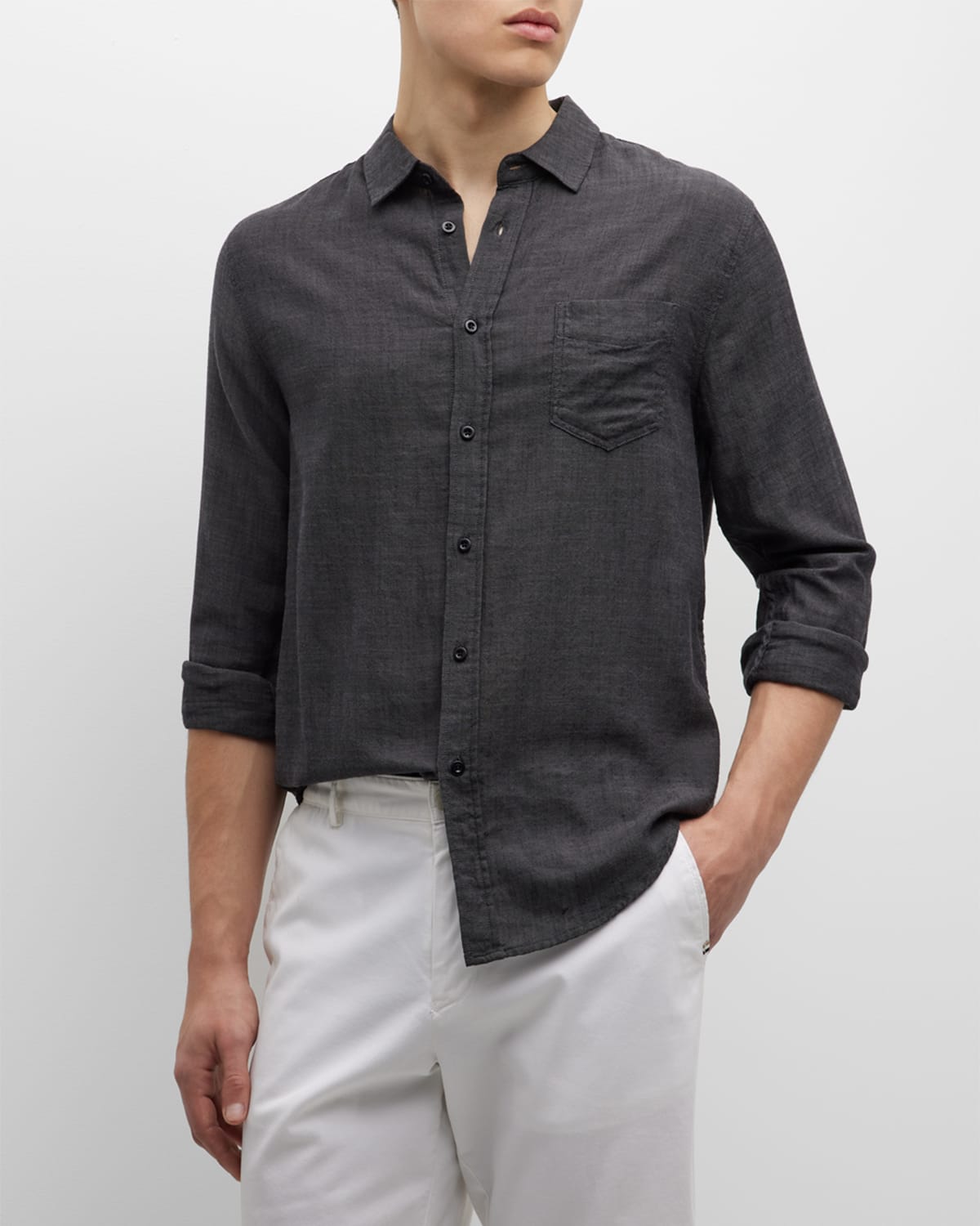 Rails Wyatt Currant Button-up Shirt In Black Chambray