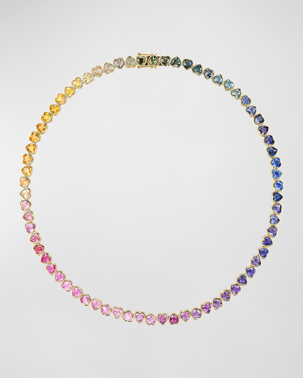 I Heart Rainbows 18K Yellow Gold Sapphire Necklace