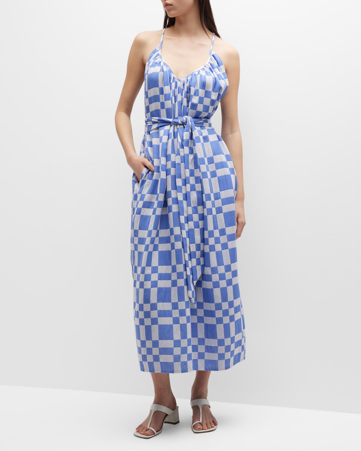 Mara Hoffman Sydney Checked Organic Cotton-blend Midi Dress In Multi