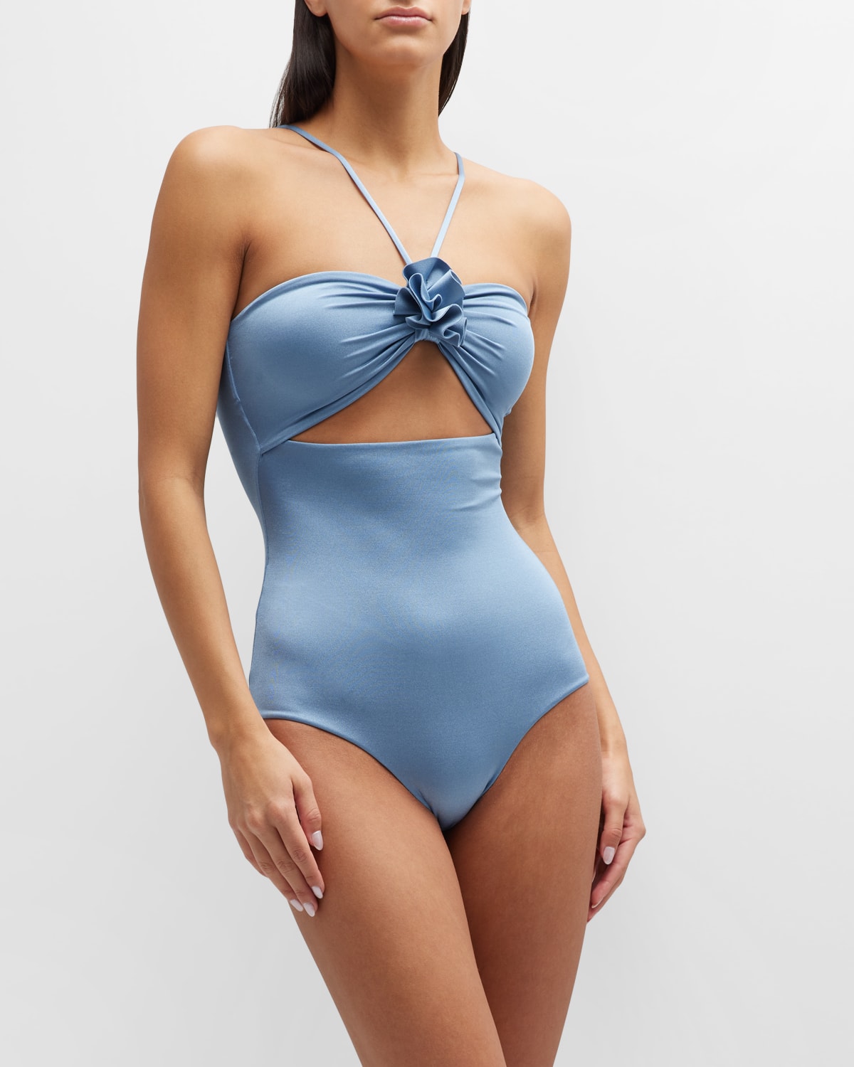 Maygel Coronel Yina Halter One-piece Swimsuit In Riva Blue