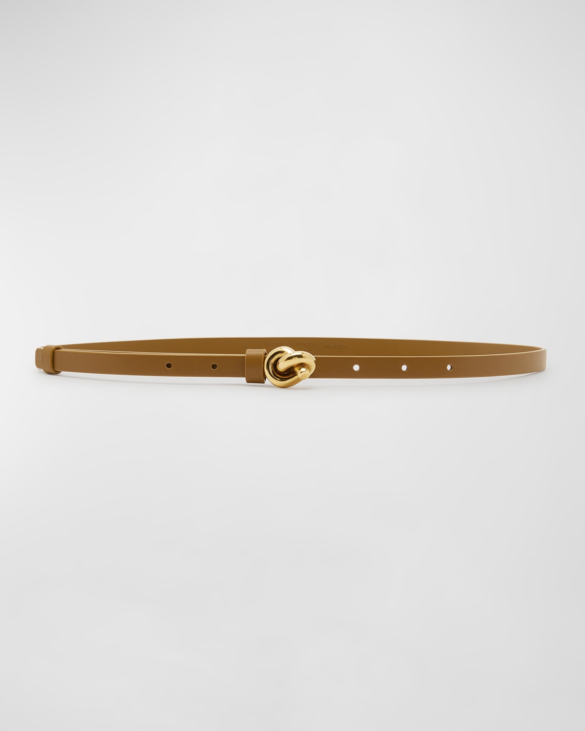 Bottega Veneta Knot Buckle Leather Belt In 7746 Acorn Muse B