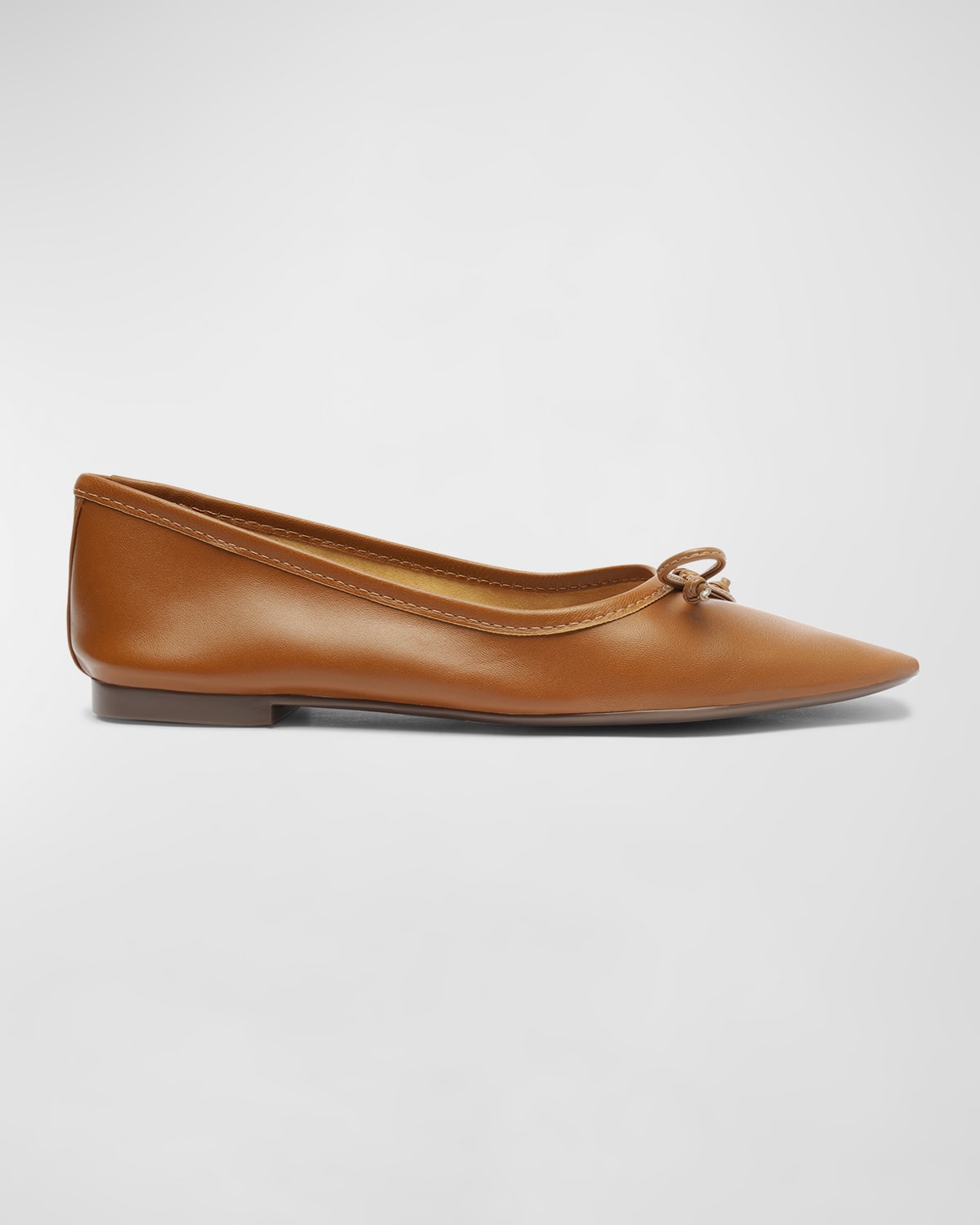 Arissa Leather Bow Ballerina Flats