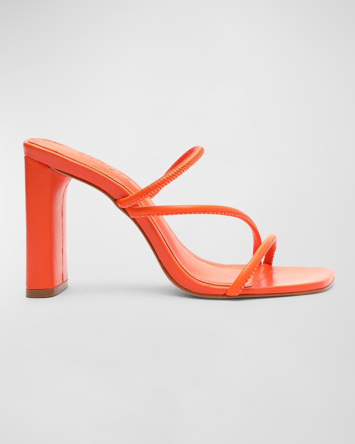 Schutz Chessie Three-band Slide Sandals In Flame Orange