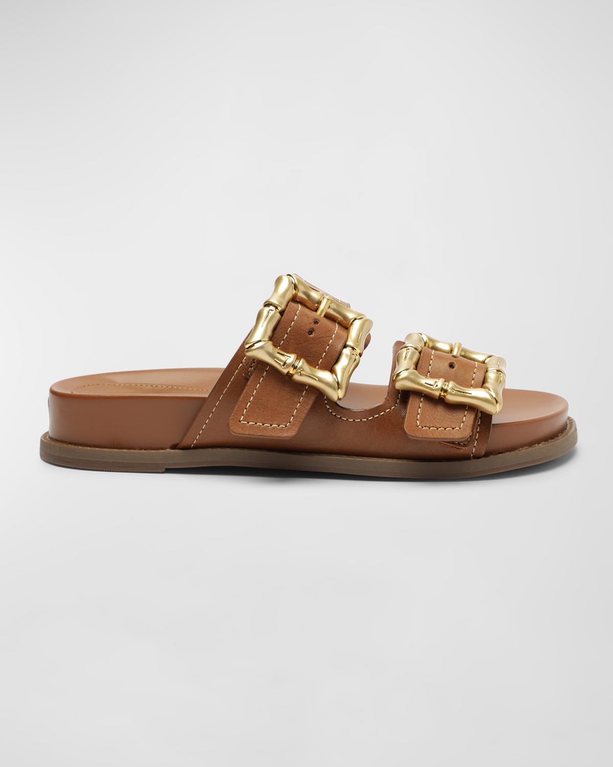 Schutz Enola Dualbuckle Sporty Slide Sandals In New Wood ModeSens