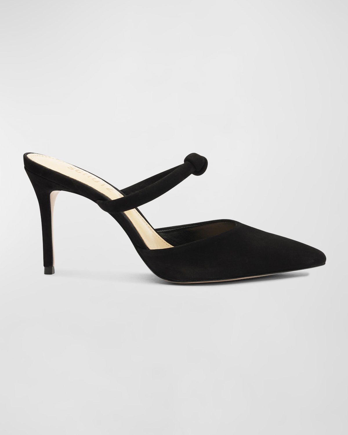 Schutz Pearl Crystal-embellished Suede Mules In Black