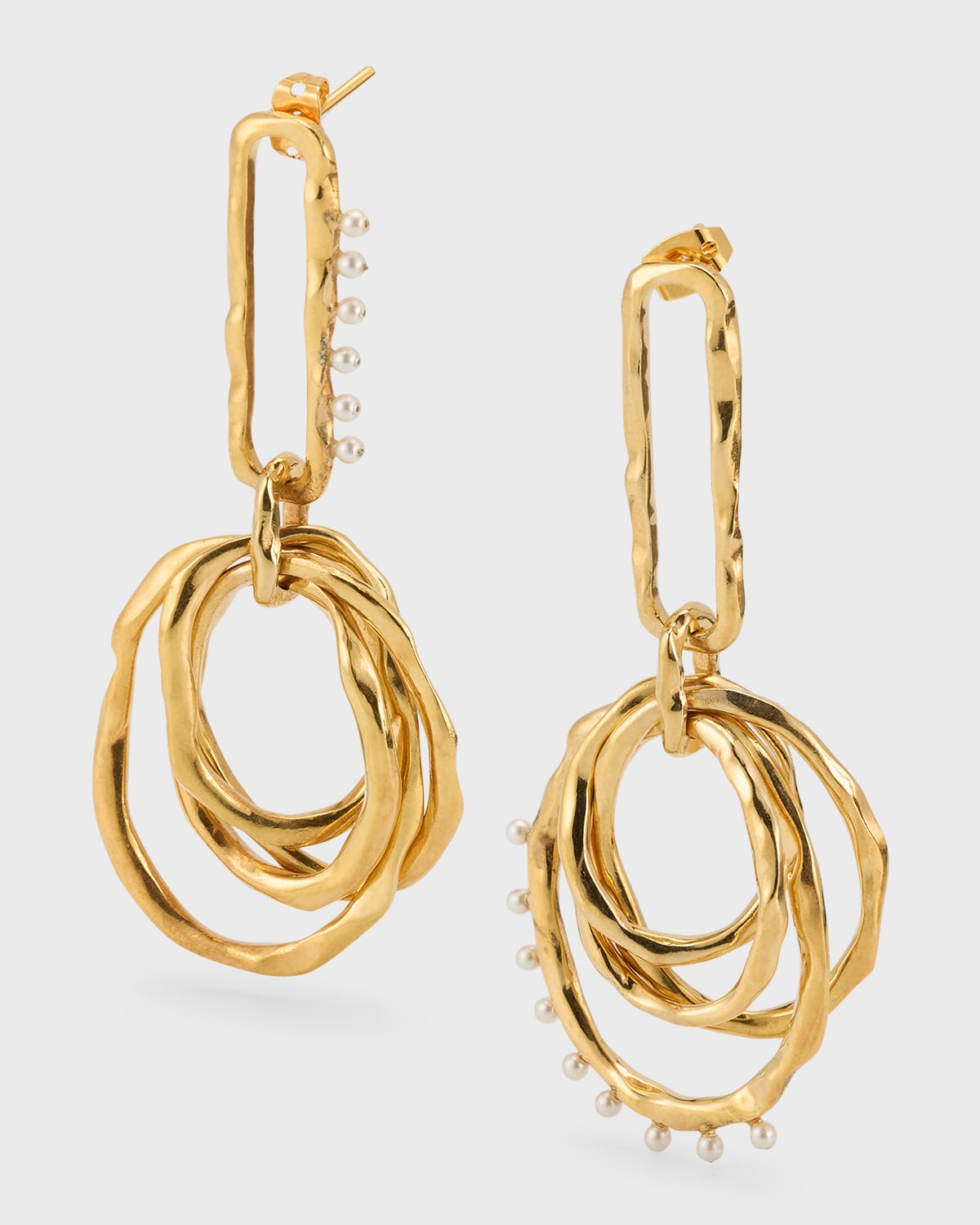 Joanna Laura Constantine Asymmetrical Multi-Wave Dangle Earrings with Mini Pearls