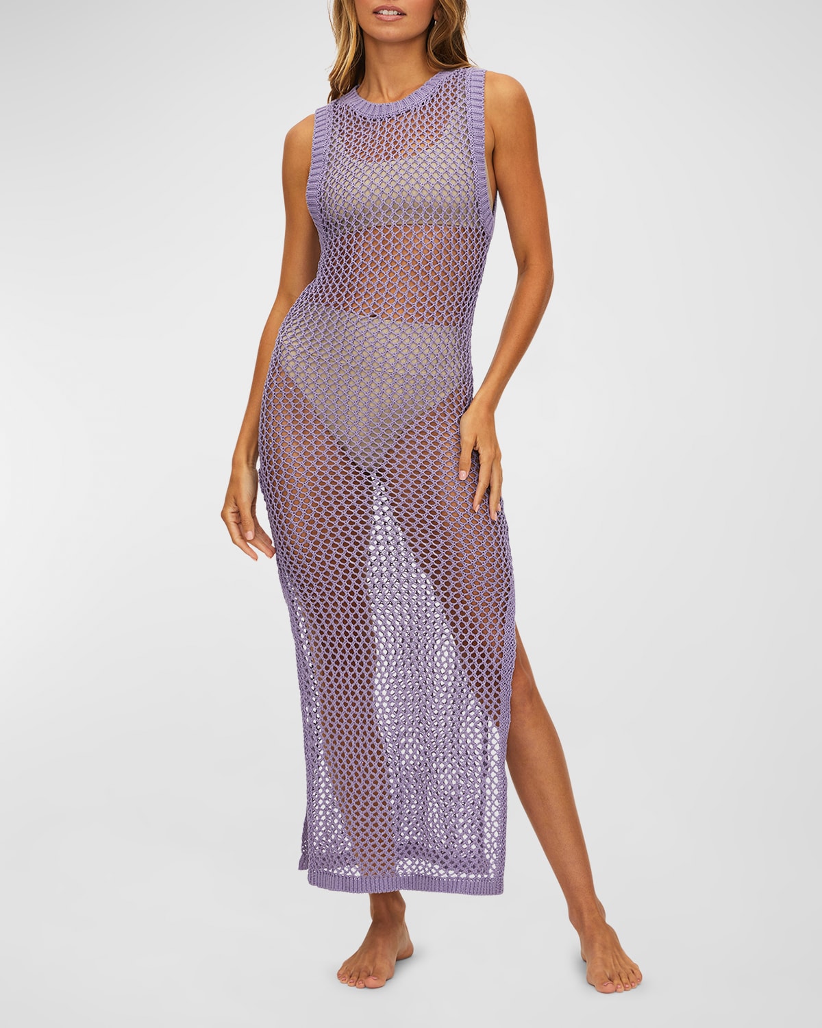 Beach Riot Holly Crochet Maxi Dress In Lavender