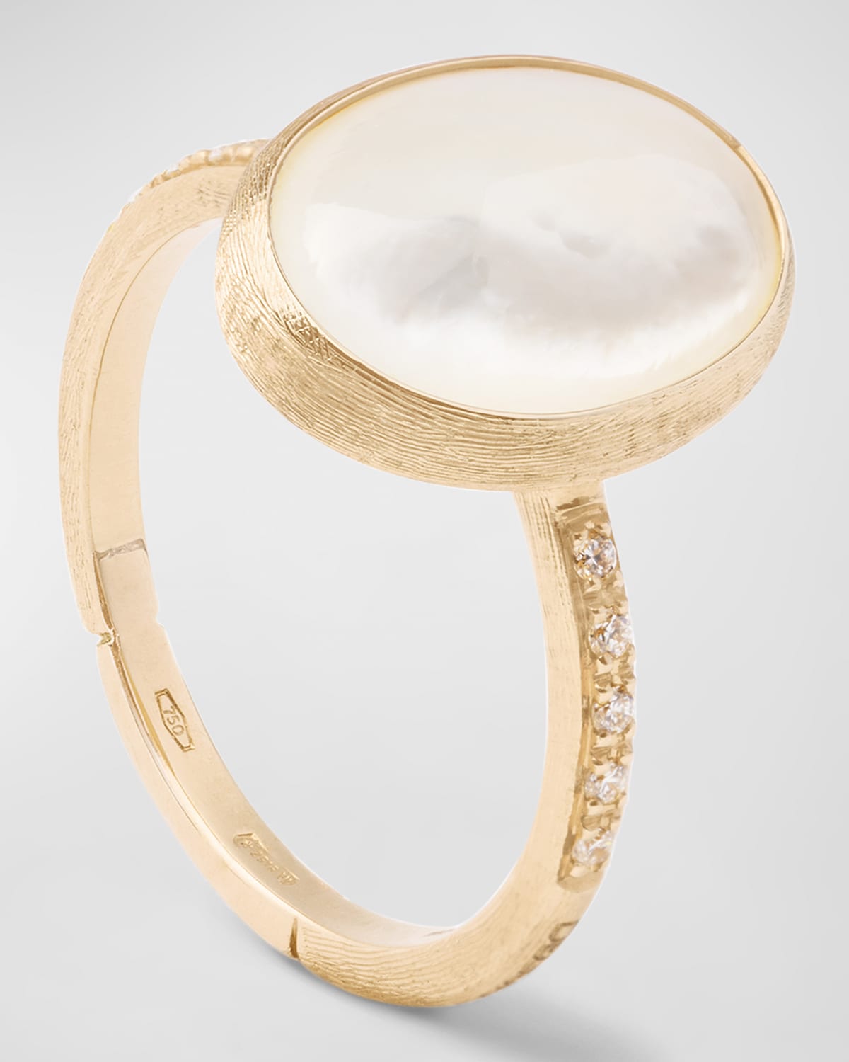 MARCO BICEGO 18K SIVIGLIA MOTHER-OF-PEARL RING WITH WHITE DIAMONDS