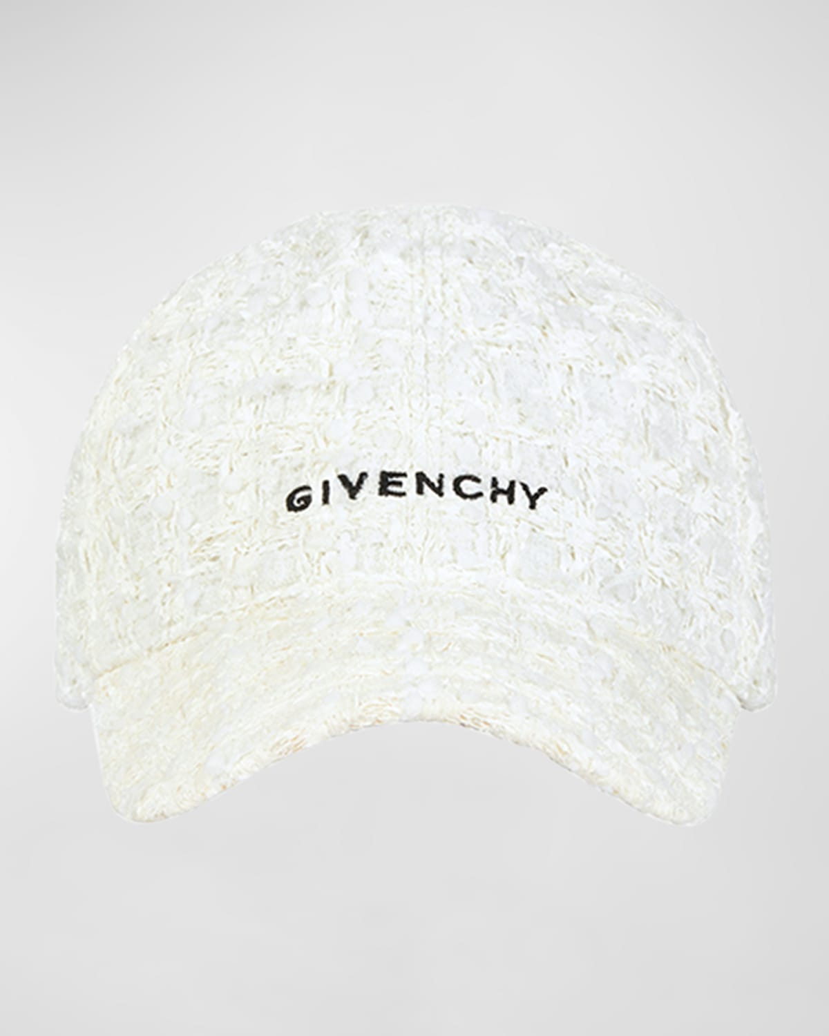 Givenchy Logo Tweed Baseball Cap In Ivory