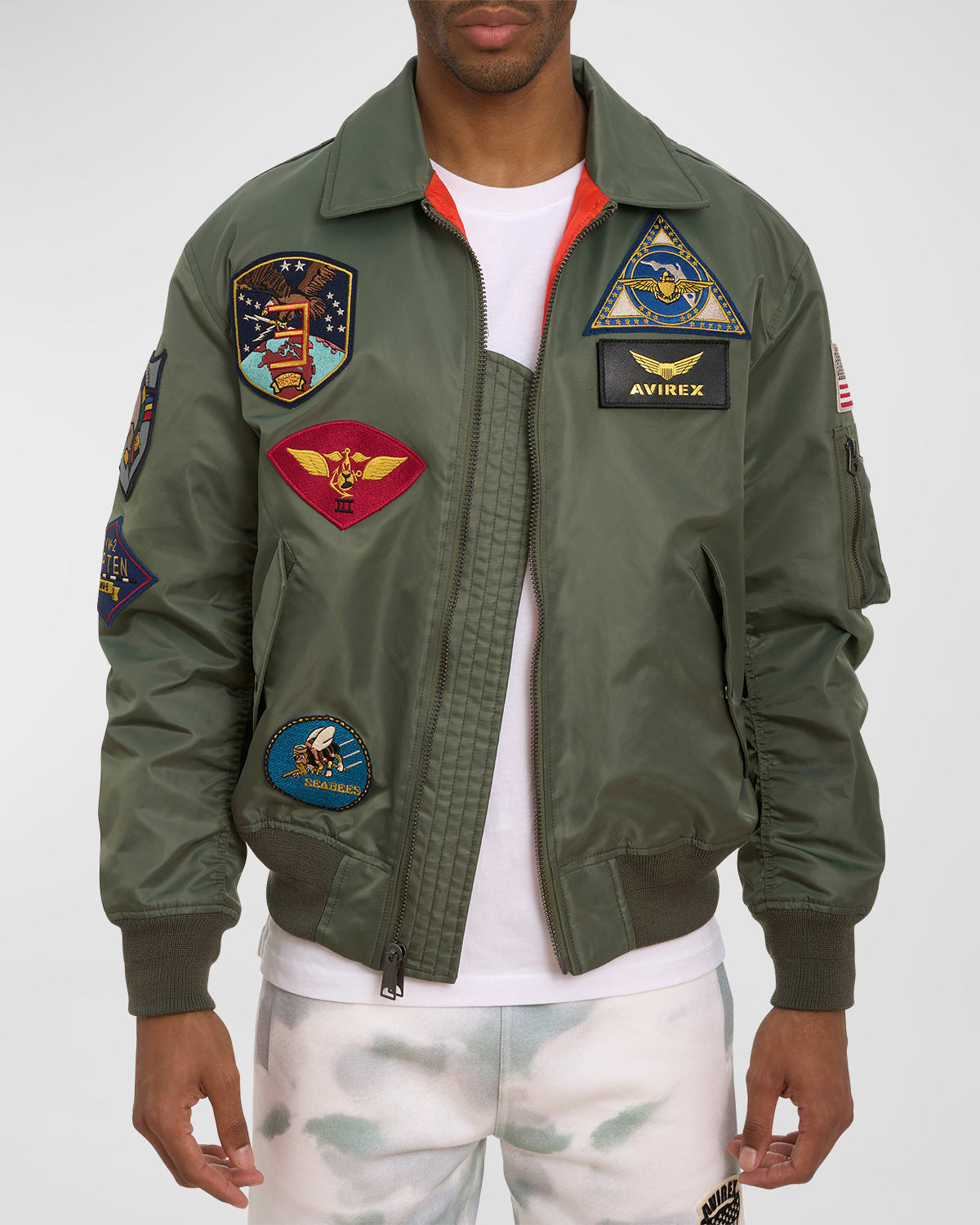 AVIREX Men's CWU Satin Flight Jacket | Smart Closet