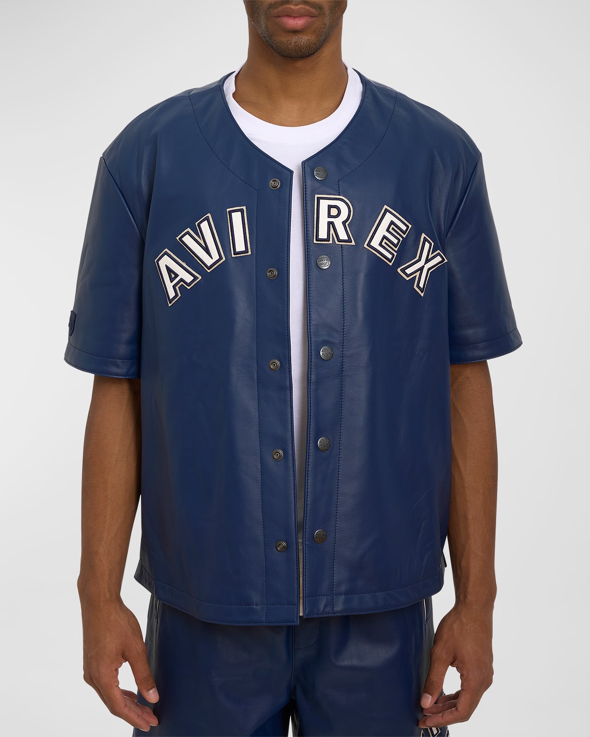 AVIREX Men's Game Day Napa Leather Jersey