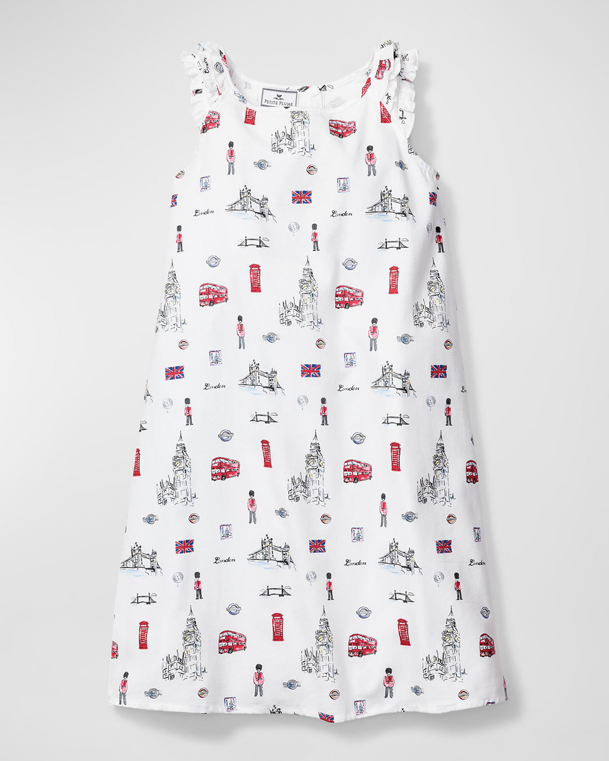 Petite Plume Kids' Girl's Amelie London Is Calling-print Nightgown