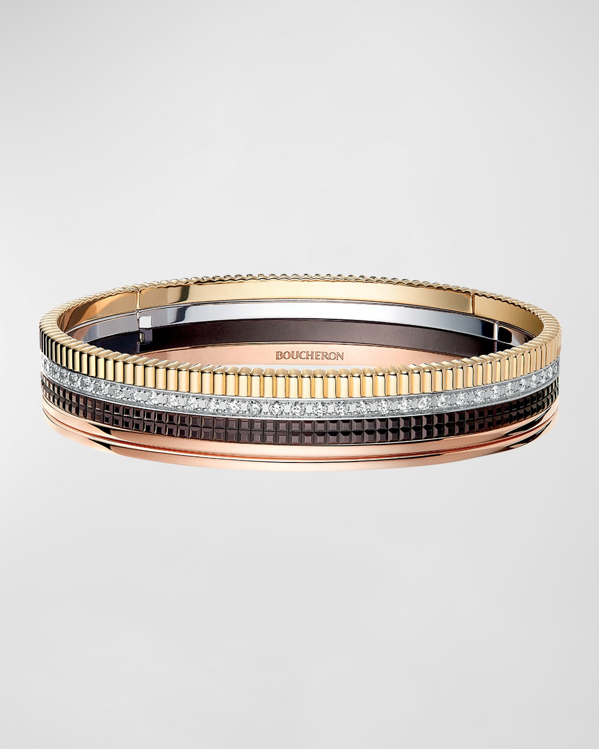 Quatre 18K Mixed Gold Diamond Bangle