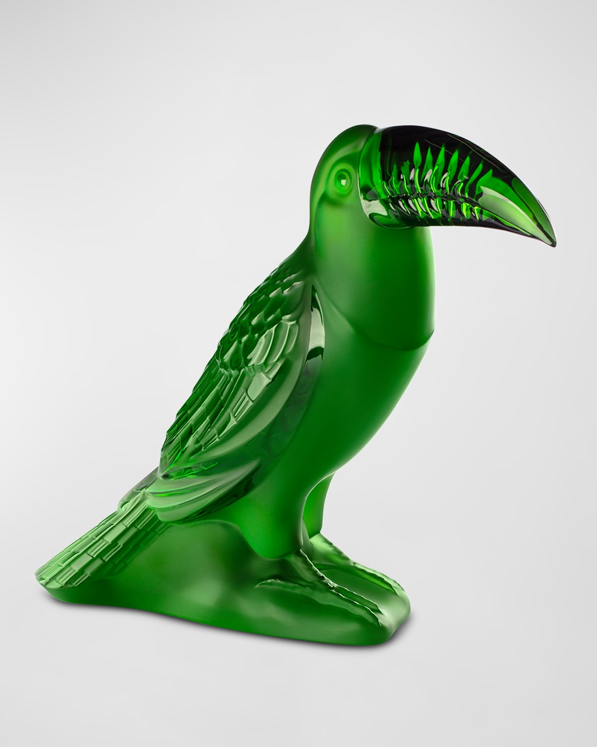 Lalique Toucan Crystal Figure, Green Meadow