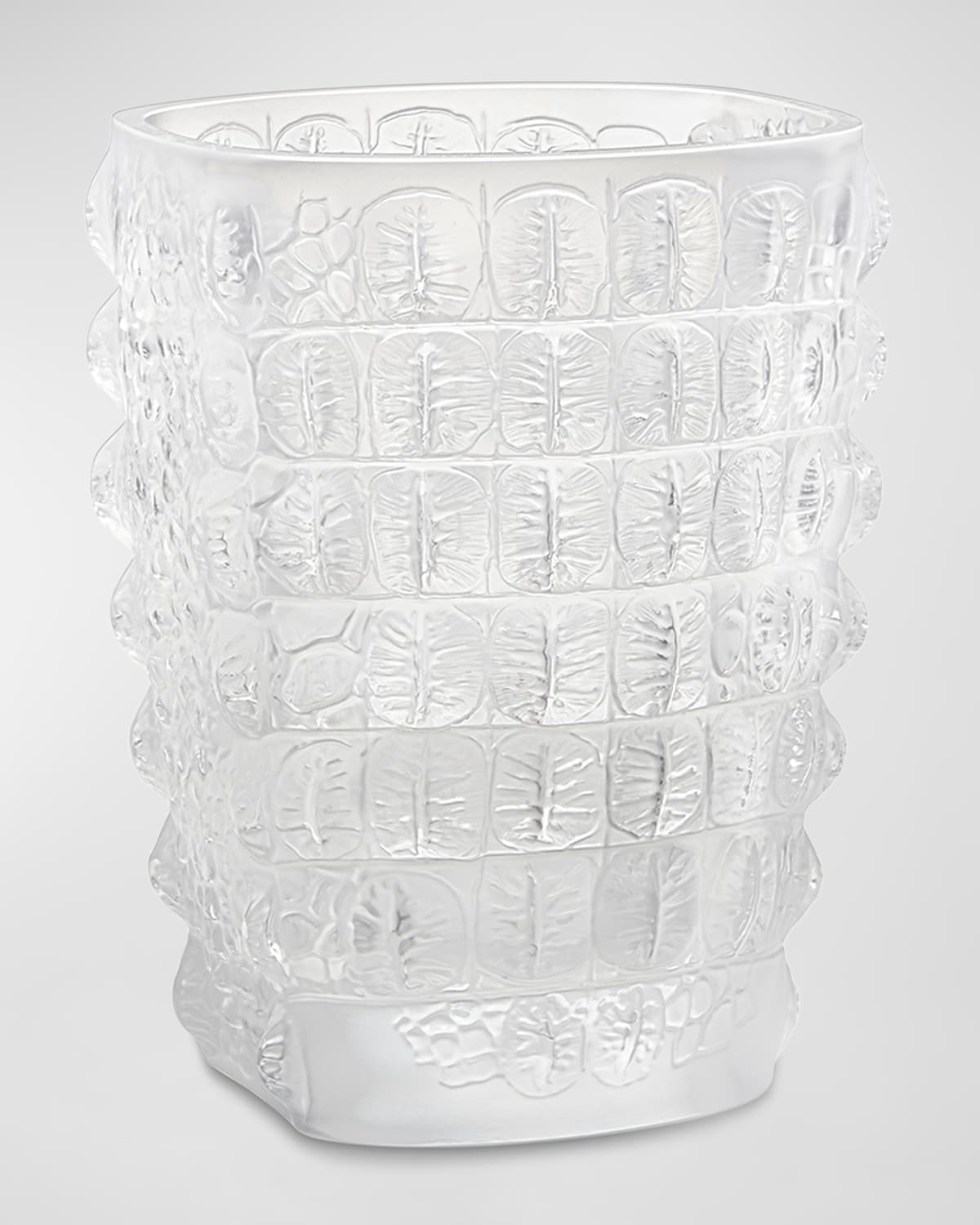 Lalique Croco Crystal Vase In Clear