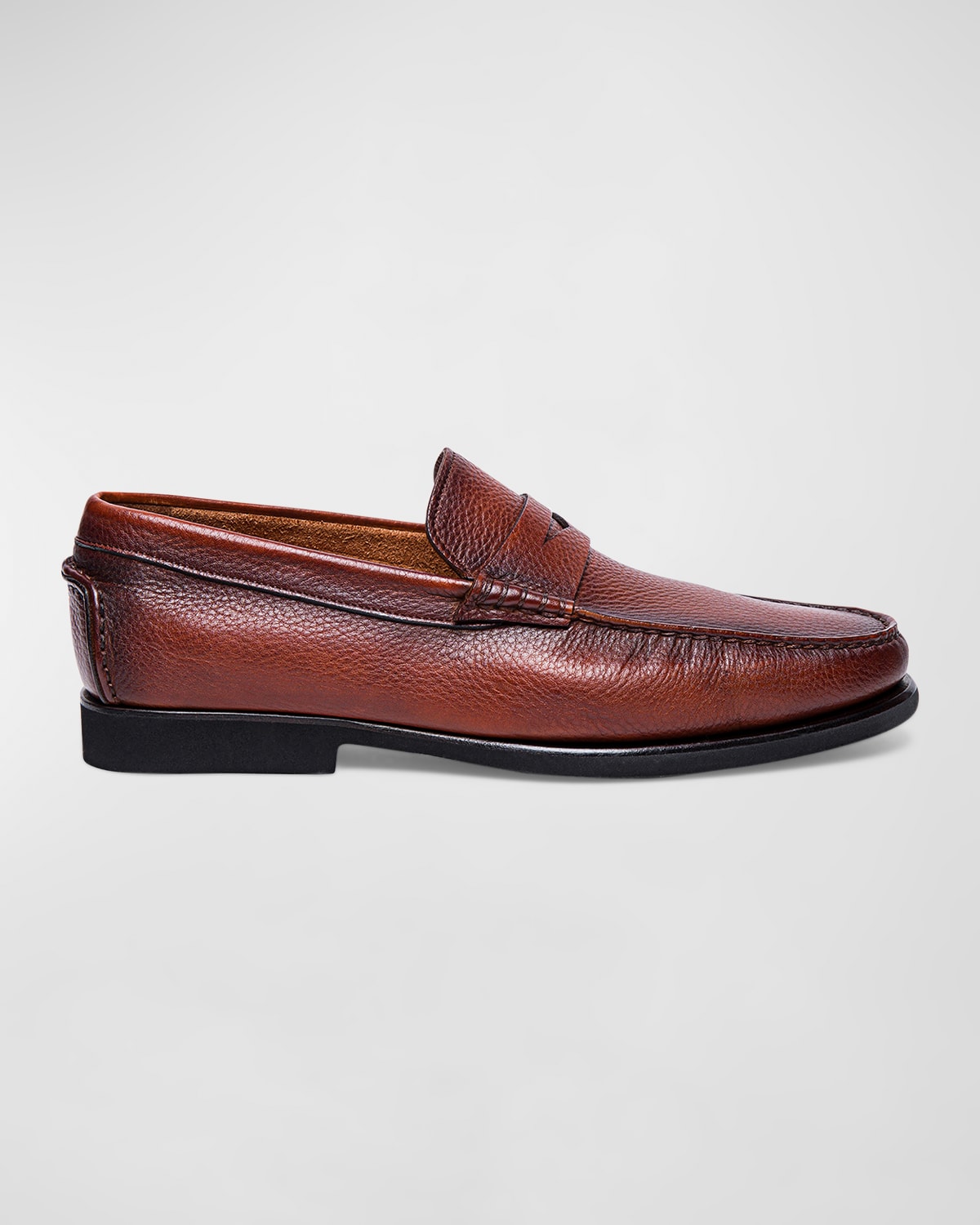 Santoni Men's Ikangia Leather Penny Loafers In Brown