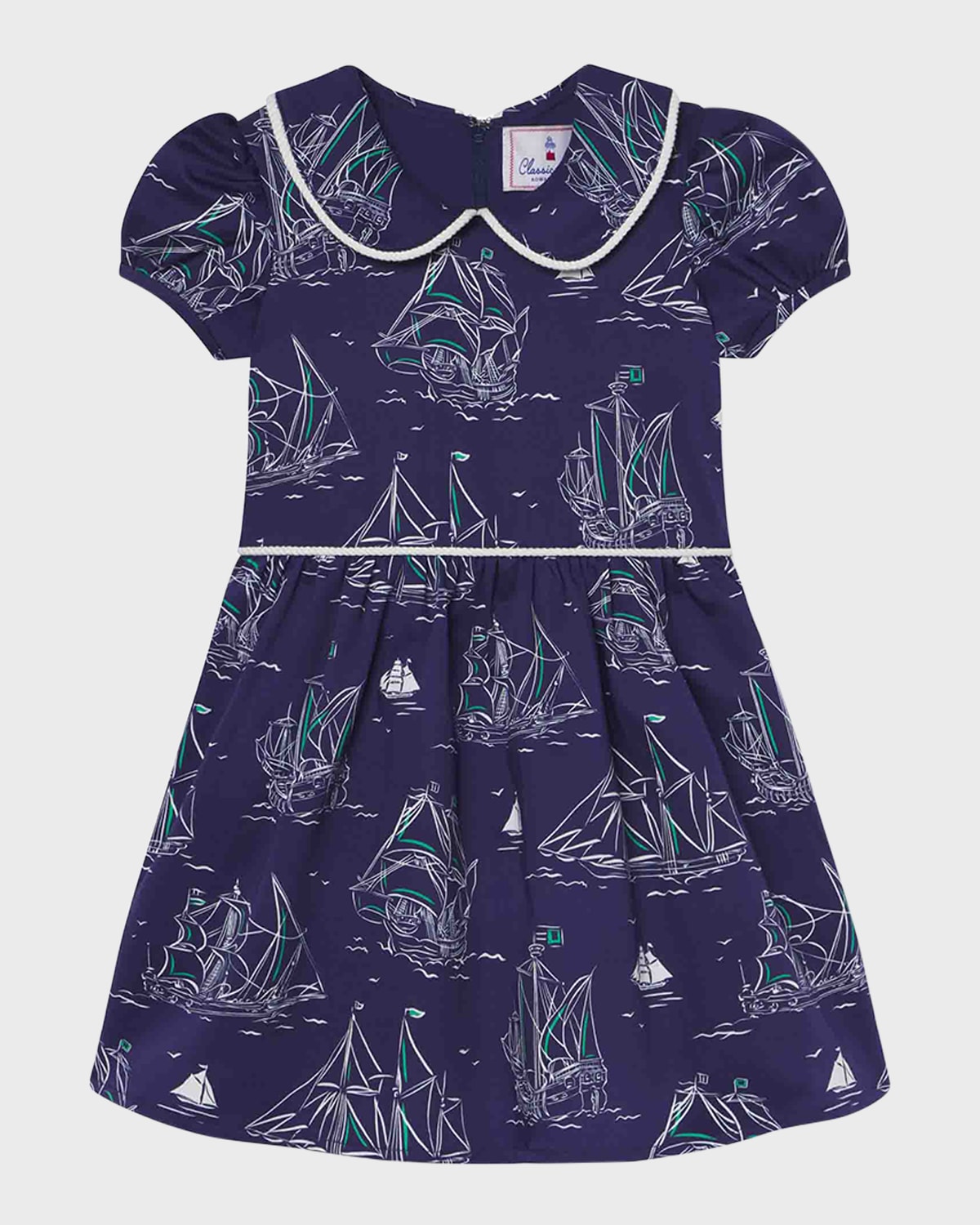 Classic Prep Childrenswear Kids' Girl's Hazel Nautical-inspired Printed Dress In Commodore Print