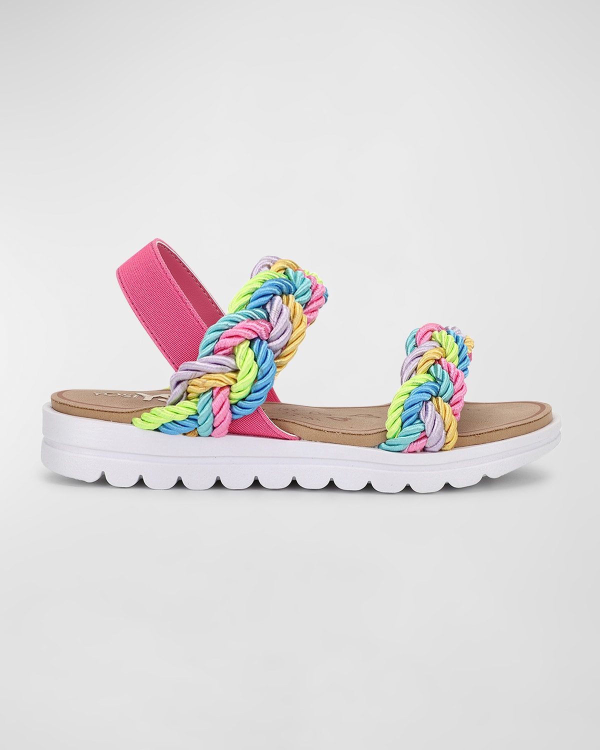 Shop Yosi Samra Girl's Miss Bradie Braided Faux Leather Sandals, Baby/toddlers/kids In Multi