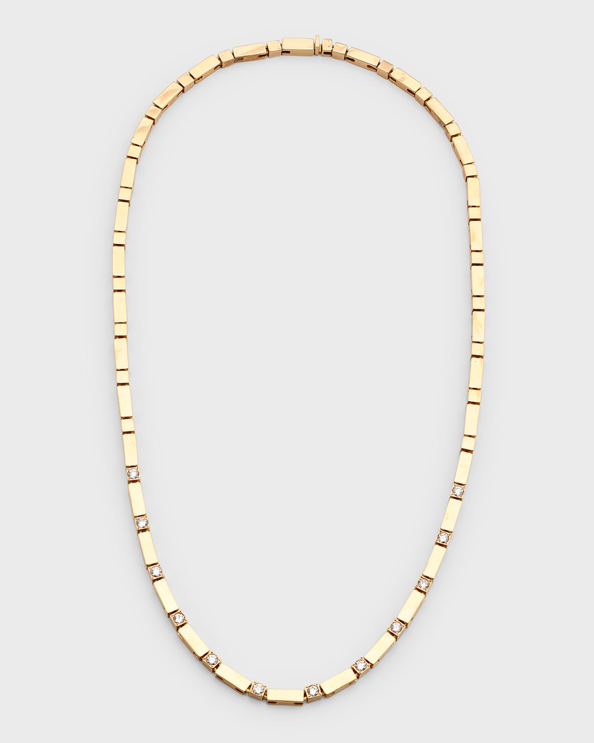 Azlee 18k Gold Bar And Diamond Tennis Necklace
