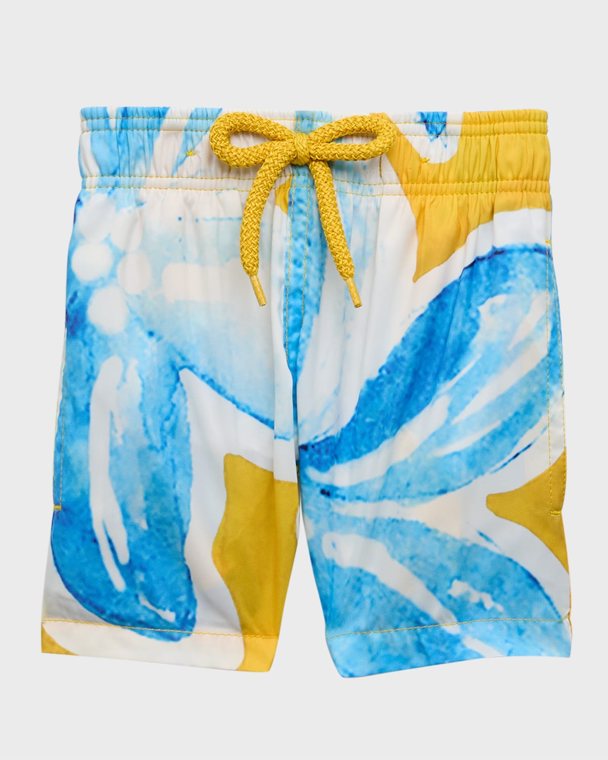 Shop Vilebrequin Boy's Floral-print Swim Shorts In Sun