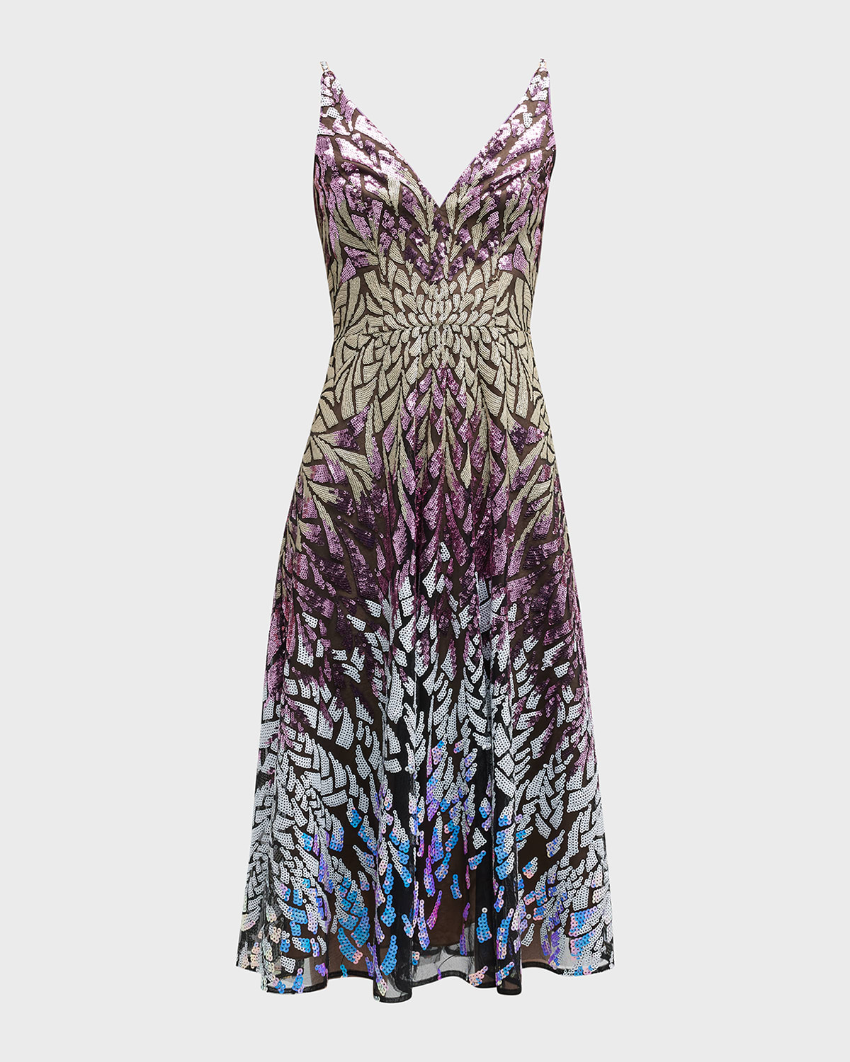 Dress The Population Elisa Sleeveless Mosaic Sequin Midi Dress In Orchid  Multi | ModeSens