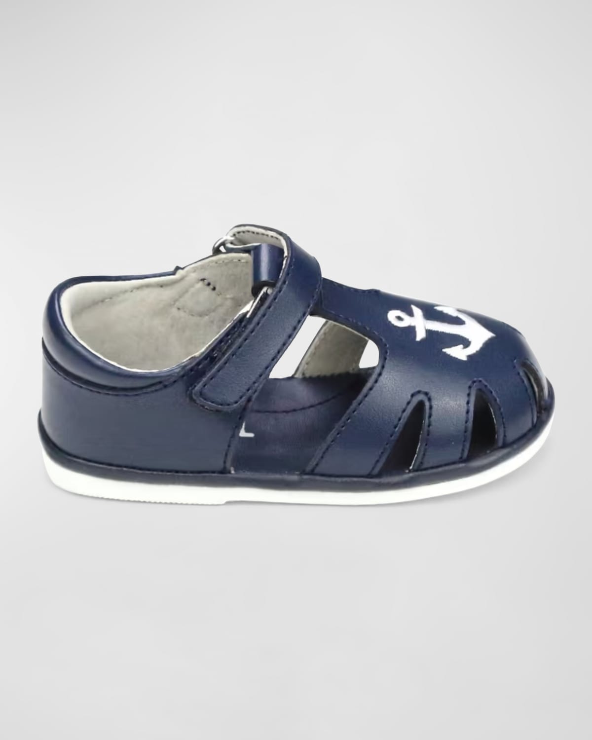 L'amour Shoes Kids' Boy's Sawyer Nautical Caged Leather Sandals, Baby In Blue