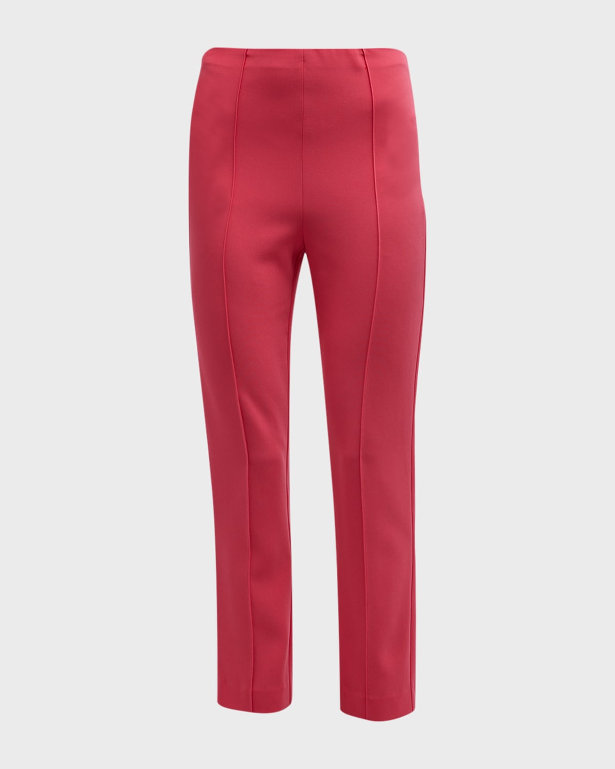 Cinq À Sept Brianne Pintuck Cropped Crepe Pants In Berry Jam