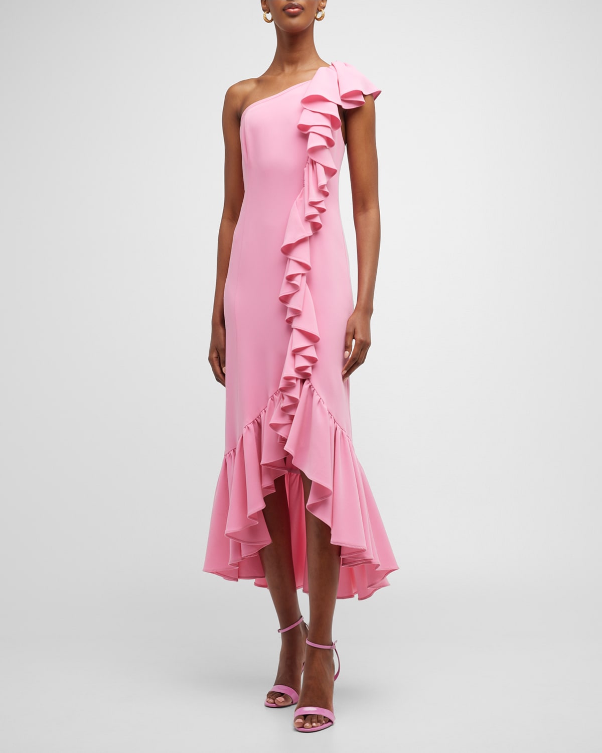 Cinq À Sept Cinq A Sept Jovette Ruffle Dress In Flamingo