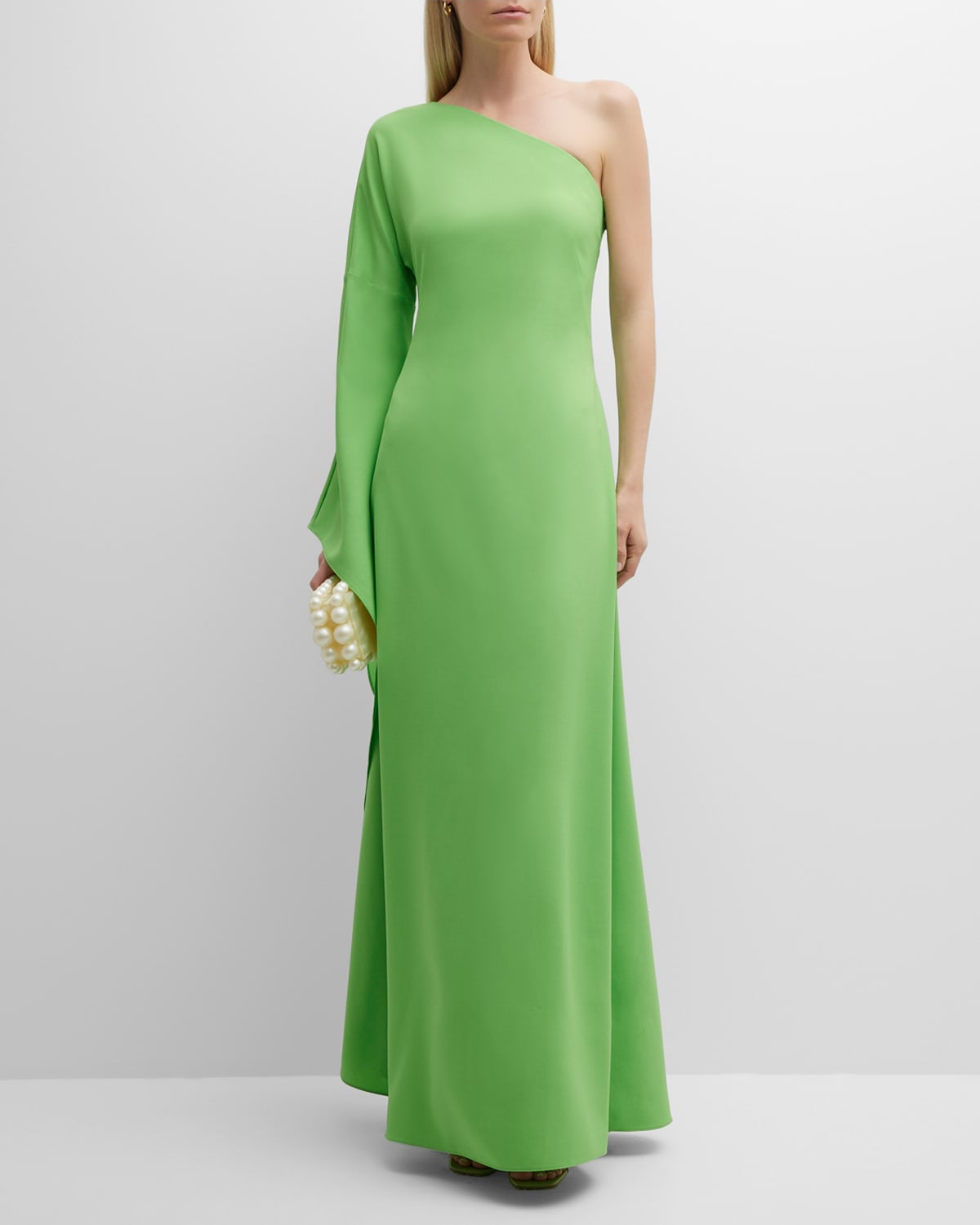 Cult Gaia Joelle Asymmetric Cocktail Gown In Green